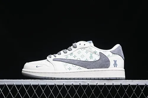 All Categories Air Jordan Jordan Series Basketball Shoes Air Jordan 1 Low High-end Customized Low-top Shoes Travis Scott x Fragment Design x Air Jordan 1 Low OG SP AJ1 Joe 1 Violent Bear Joint-Star Gray Pattern Low-top Cultural Casual Shoes SJ2068-111